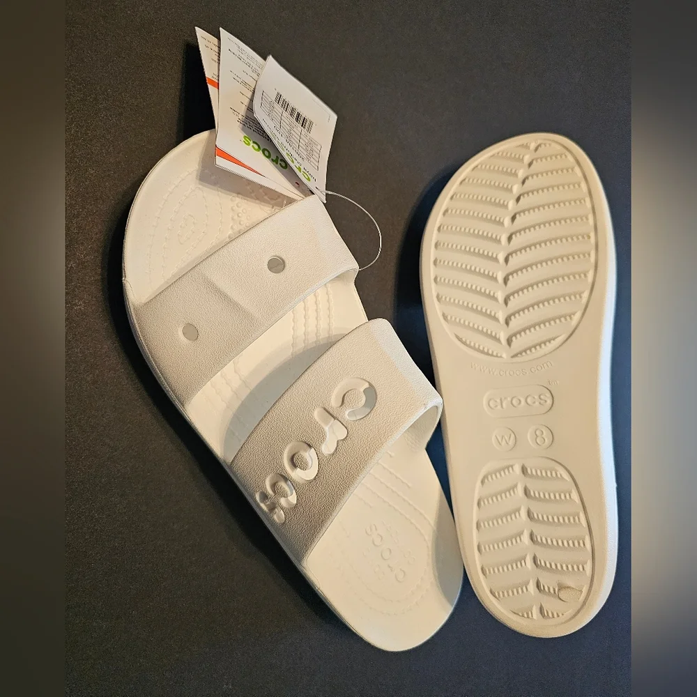 CROCS White Baya Platform Slides - Picture 6 of 7